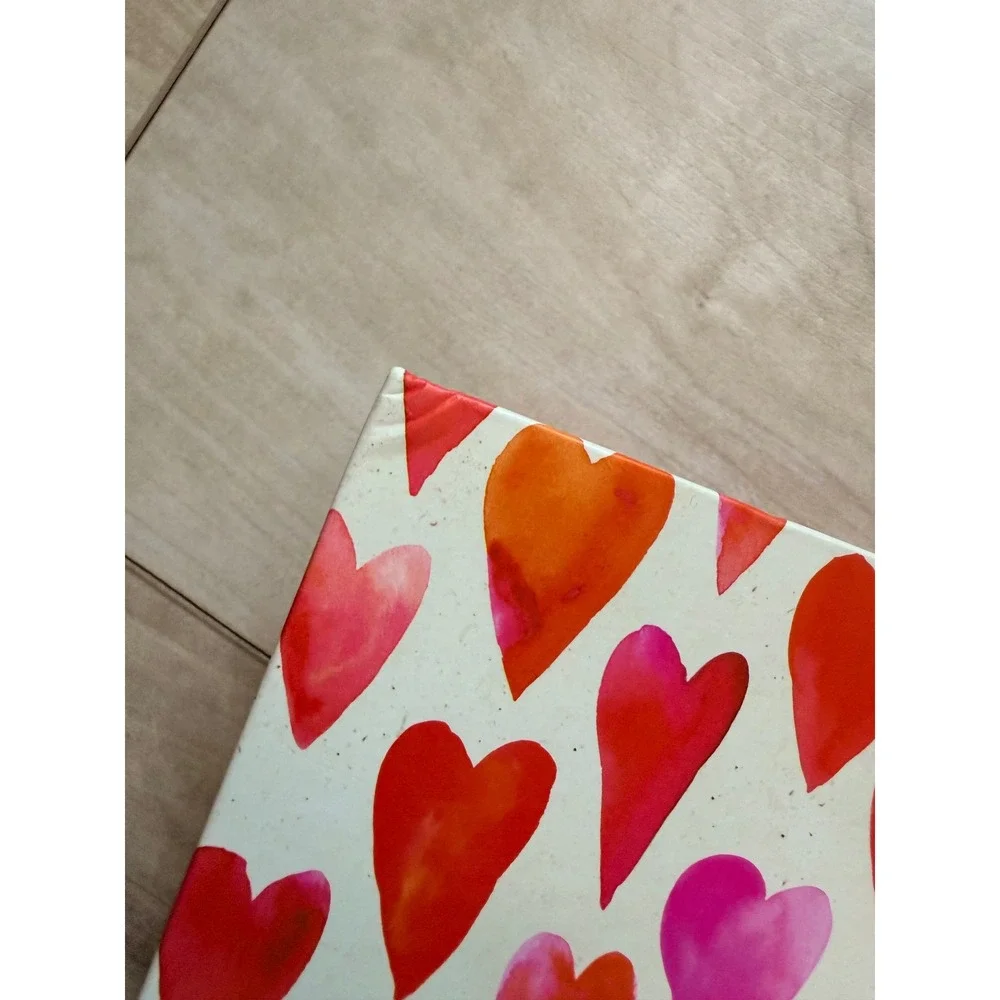 Steel Mill & Co Watercolor Heart Three-Ring Binder Set Red Pink Orange Cream